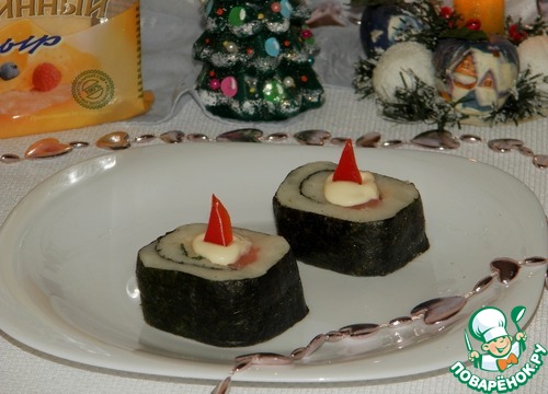 Рецепт Новогодняя закуска «Неправильные суши»