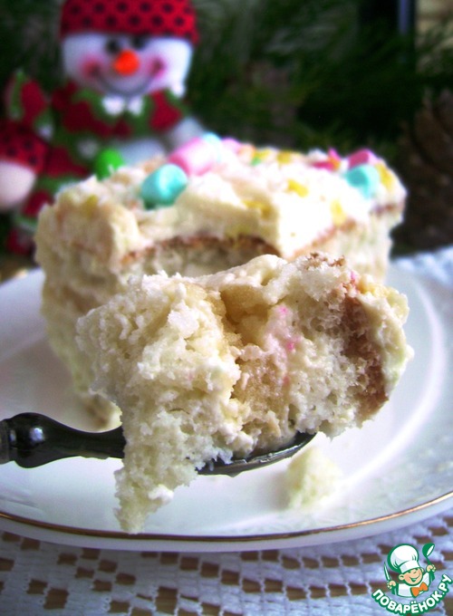 Рецепт Бисквитно-ликерный торт «Новогодняя елка»