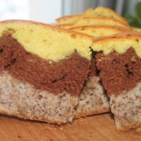 15011 Рецепт Трехцветный кекс с соленой карамелью